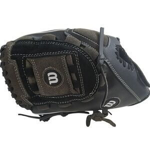 Wilson Genuine Leather Youth Baseball Glove Black 11 Inch MLB Official